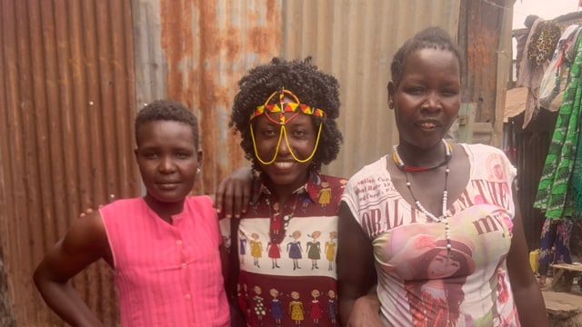 Agnes with the ladies in Kampala