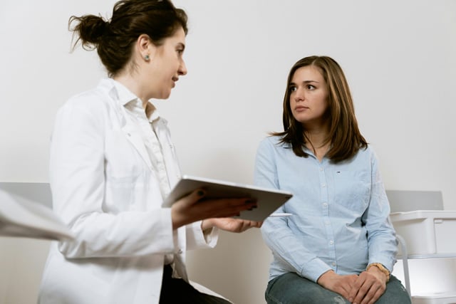 Uterine fibroids diagnosis and OBGYN consultation.