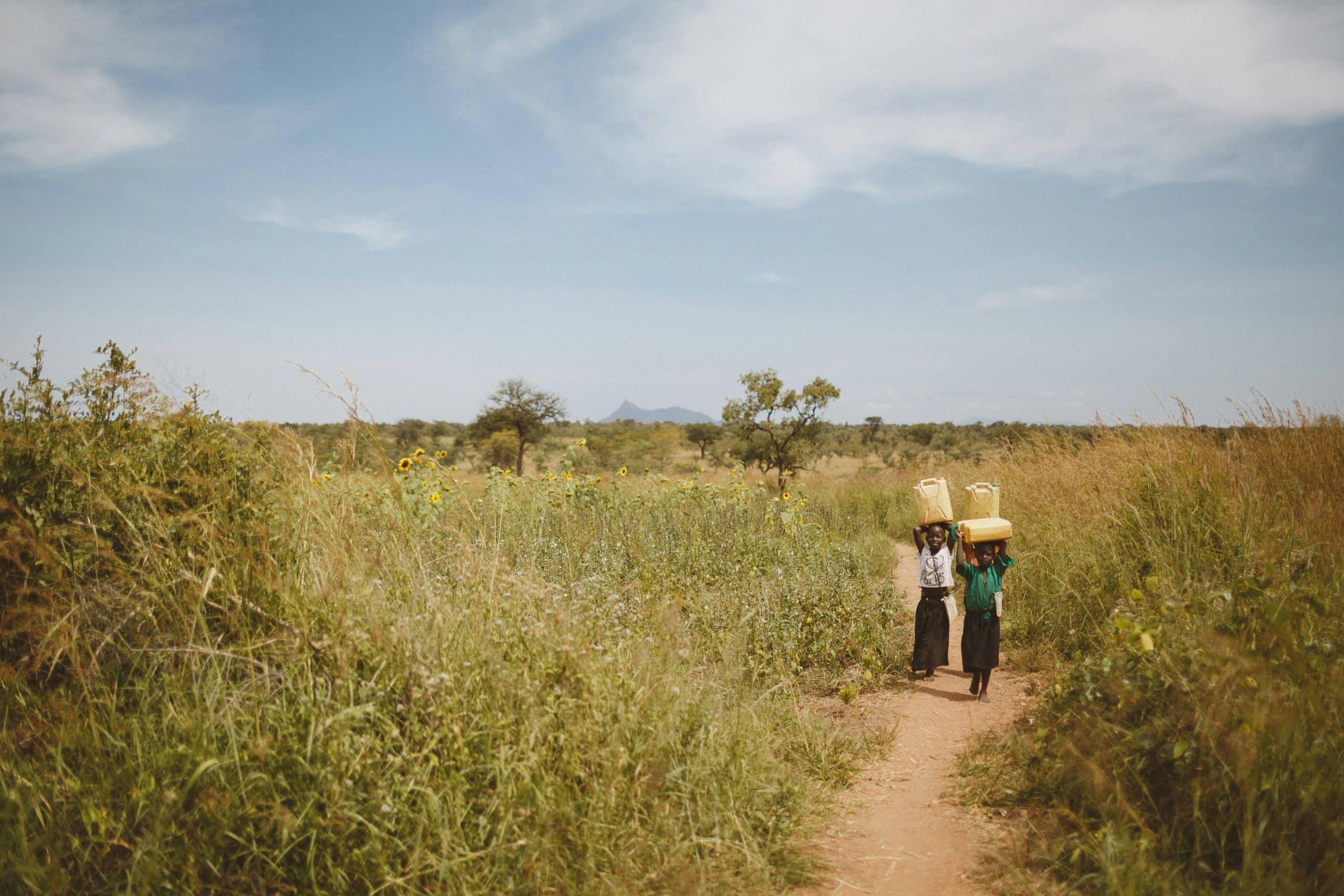 Two Children on a Footpath - Solutions to hunger in Africa 