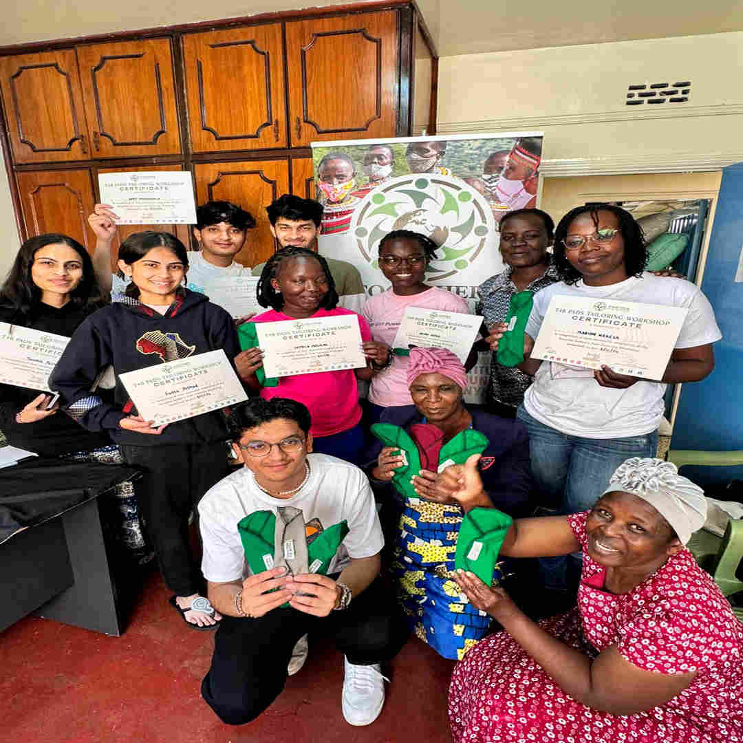 Girl Power USA team after conducting a workshop with Together for the Better organization on how to make pads. 